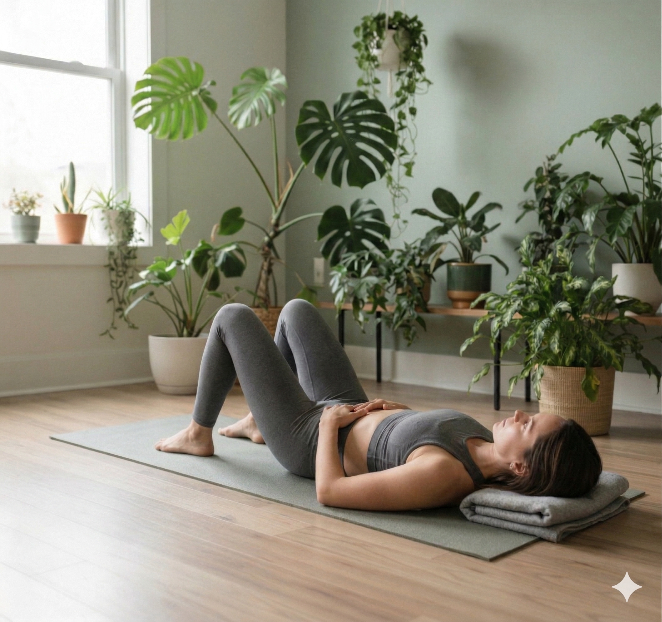 Demonstration von Beckenbodenübungen